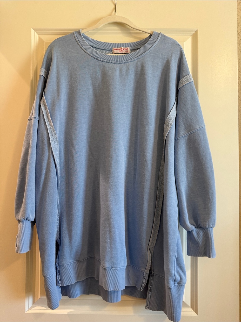 Discount Divas Light Blue Oversized Crewneck Sweatshirt